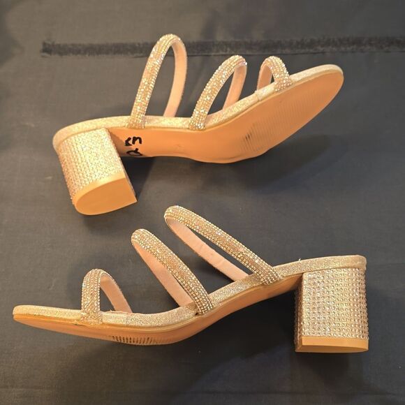 BRAND NEW SMARTY MULTI JEWEL STRAP WOMEN"S BLOCK HEEL SANDAL - Picture 9 of 15